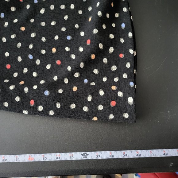 Elle Womens Sleeveless Pleated Polka Dot Midi Dress Size 6 Career Office Summer - Picture 8 of 11